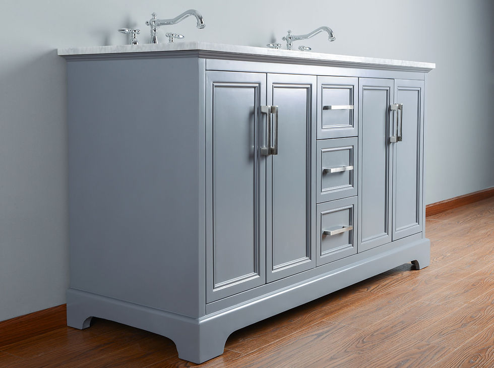 Thumbnail: Ariane 60" Slate Gray Double Vanity Dual Sinks