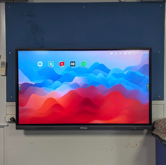 Classroom at Pennington Kindergarten with interactive display mounted on wall