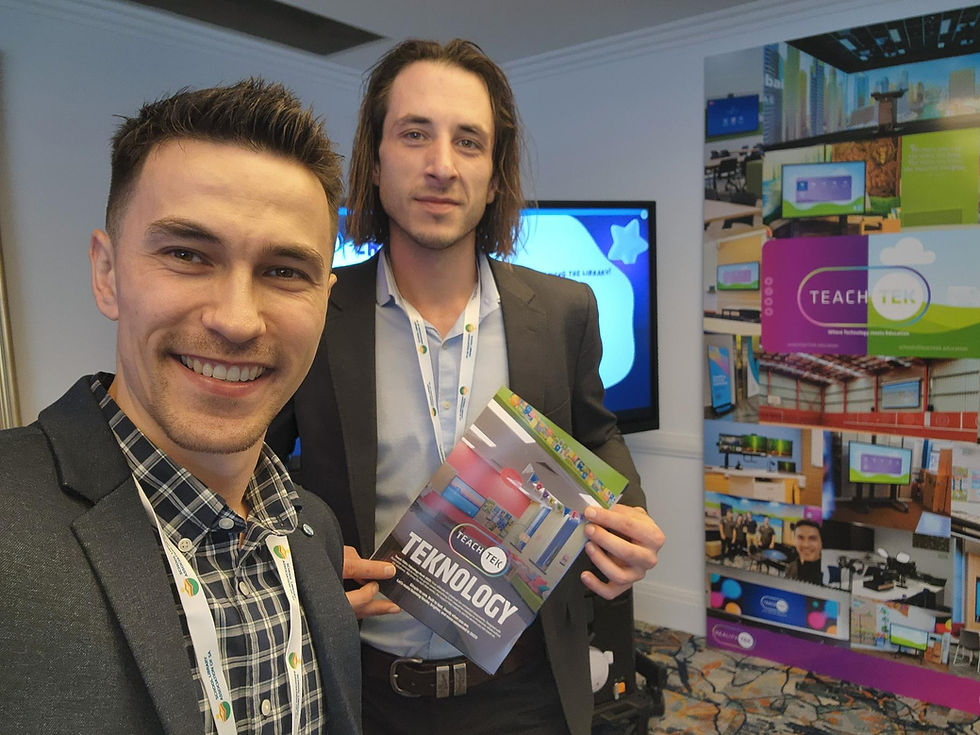 John and Daniel at the Teach TEK stand at the SLASA conference 2025