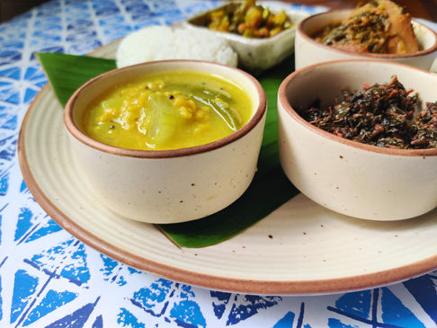 Lau'er Dal & Khosha Bhaja on the side ( Bottle Gourd or Lauki )