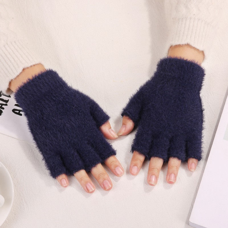 Thumbnail: Plush Fingerless Warmth Gloves