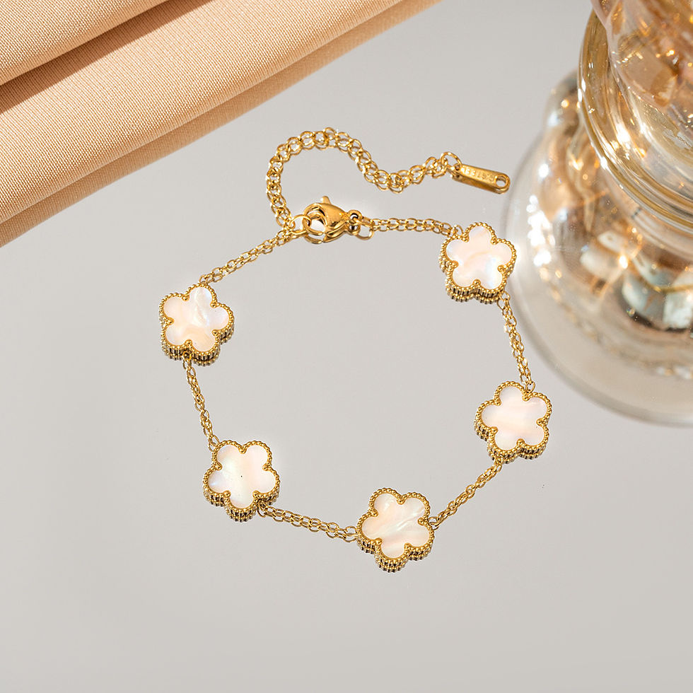 Thumbnail: Rainbow Clover Bracelets – Colourful Luck, Golden Elegance