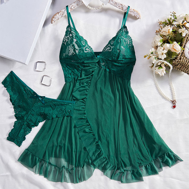 Thumbnail: Lace Nightdress Set – Romance with Elegance