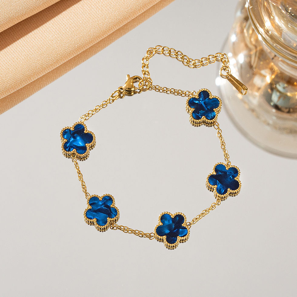 Thumbnail: Rainbow Clover Bracelets – Colourful Luck, Golden Elegance
