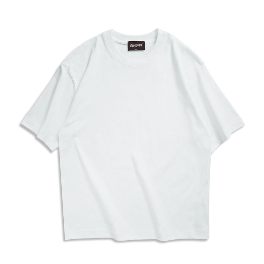Thumbnail: Elegant Crew-Neck Cotton Tee