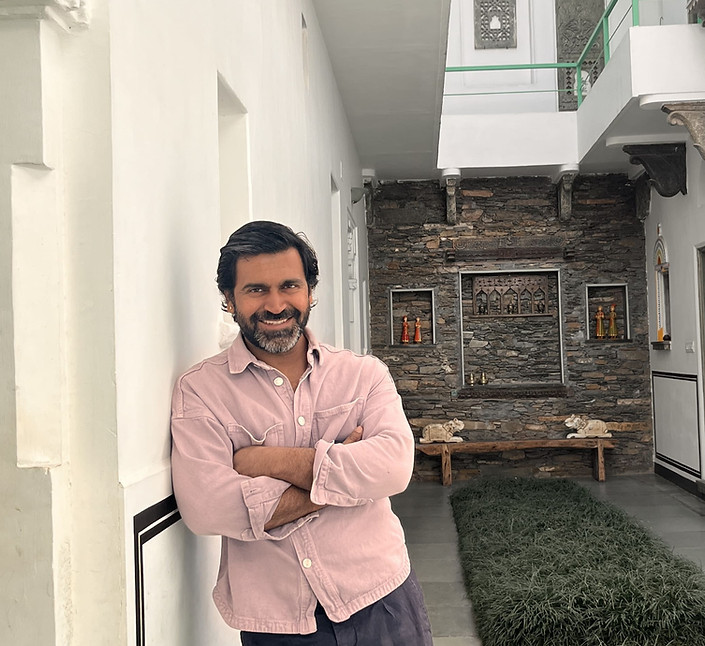 Anna posing at Little Garden Guest House Udaipur