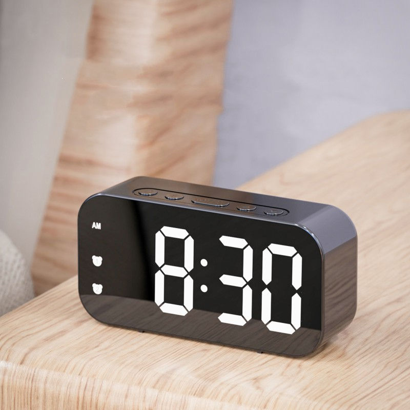 Thumbnail: Voice Control Digital Alarm Clock Temperature Dual Alarms Snooze Table Clock 3 L