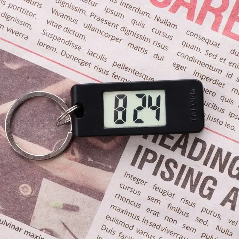 Thumbnail: Mini Electronic Clock Keychain, Digital LED Time Display Student Elliptical Watc