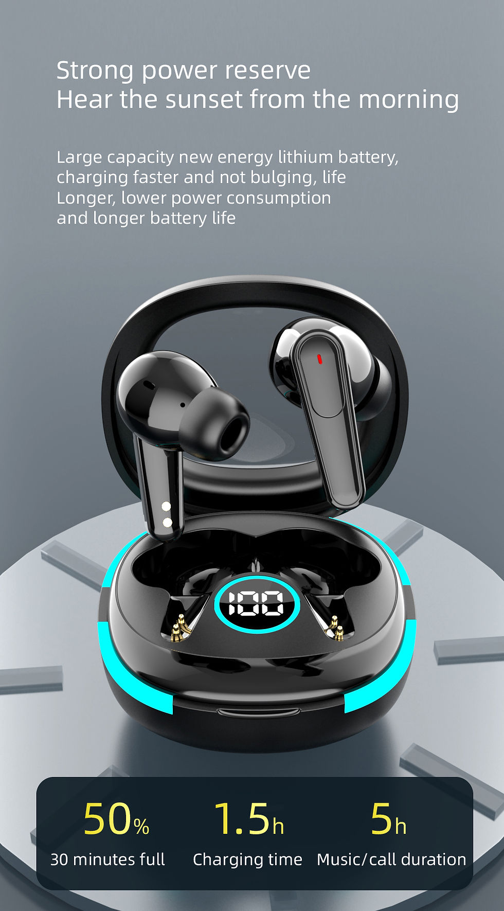 Thumbnail: Wireless Earphones, LED Digital Display