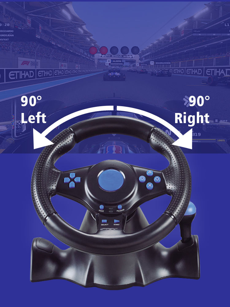 Thumbnail: Steering Wheel with Vibration and Pedals for  Switch,PS2, PS3