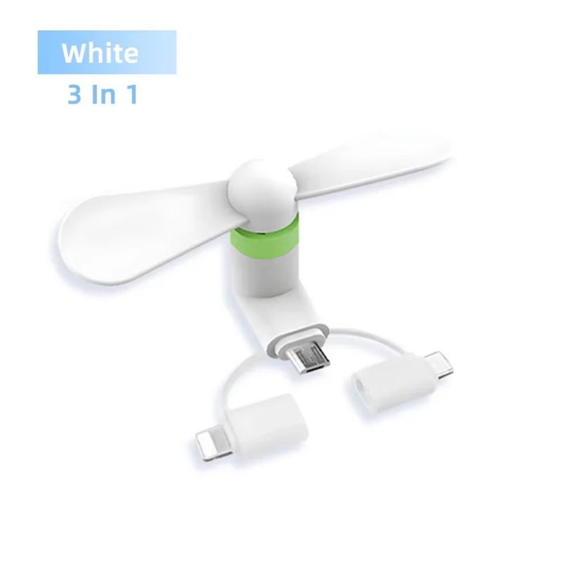 Thumbnail: 3 in 1 Fan USB Mobile Phone Cooler Fan For iPhone,Samsung and Xiaomi