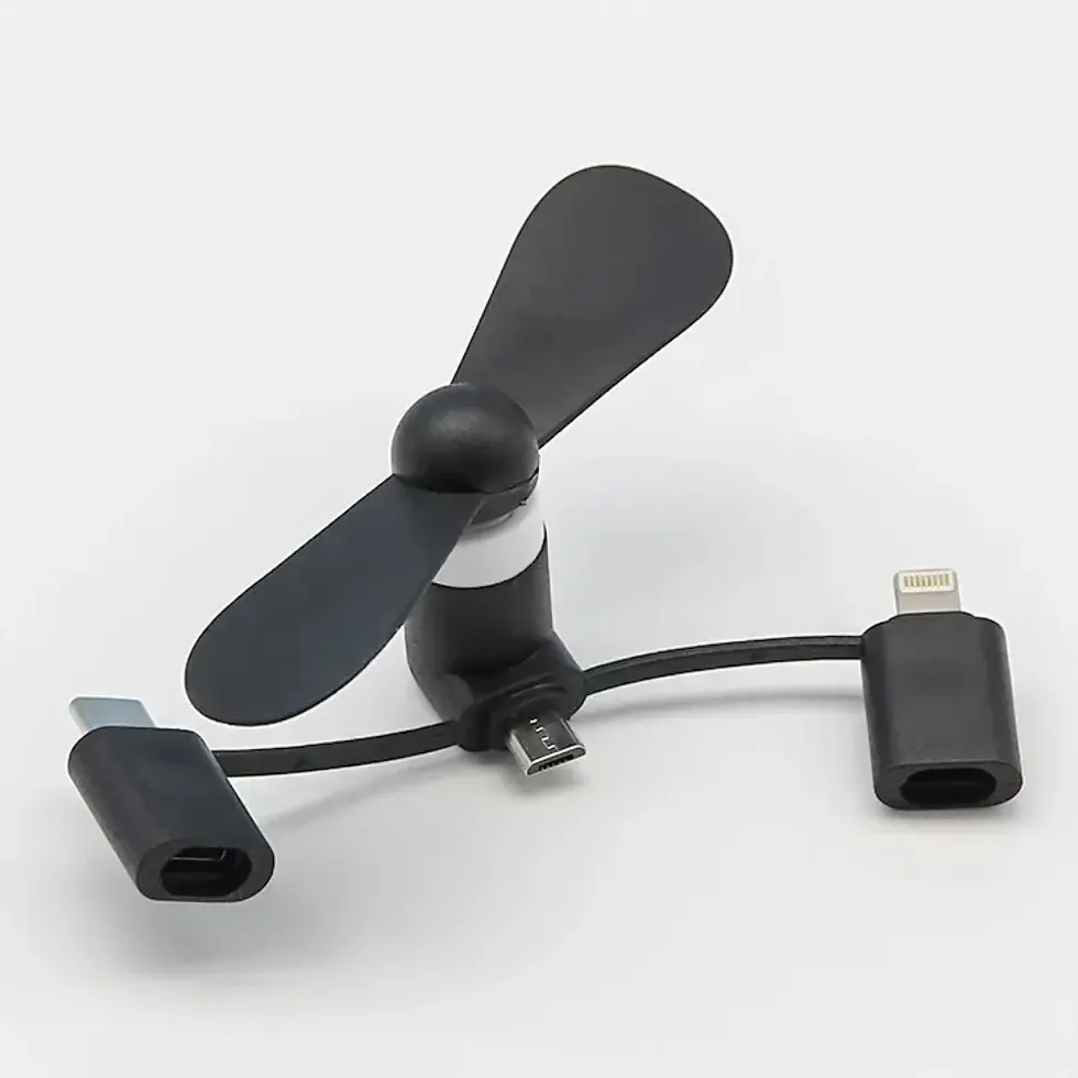 Thumbnail: 3 in 1 Fan USB Mobile Phone Cooler Fan For iPhone,Samsung and Xiaomi
