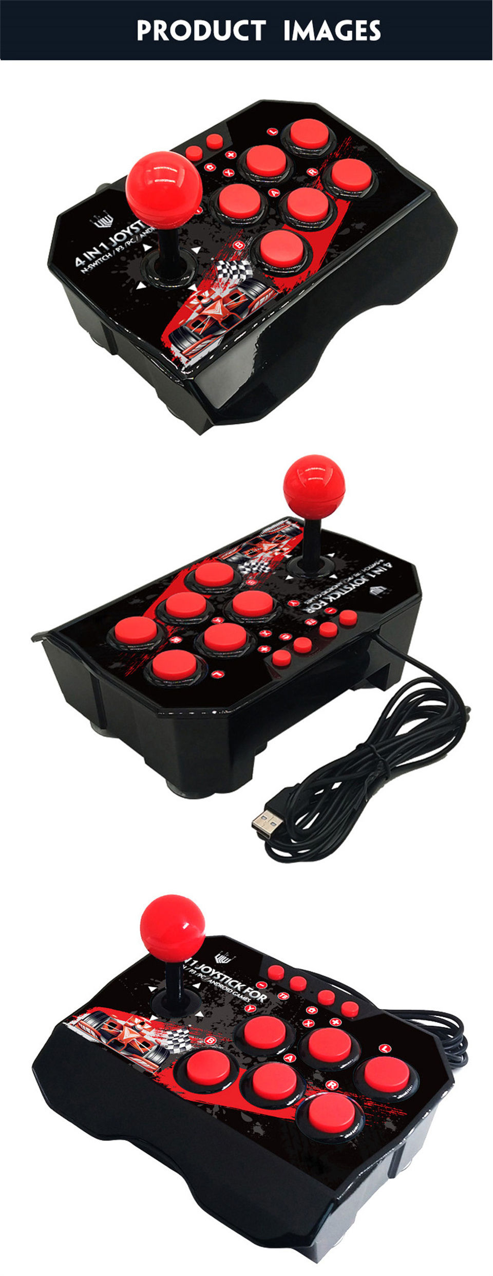 Thumbnail: 4-in 1Game Joystick With  Games Console arcade