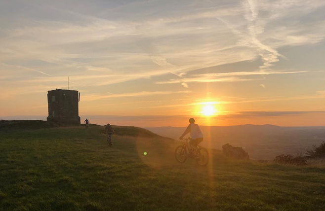 holiday cottage cycling family group