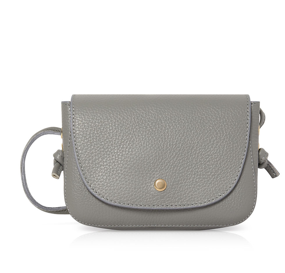 Thumbnail: Italian Handcrafted Genuine Leather Bag - Saddle Bag with Magnnetic Snap Closure