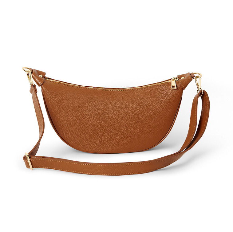 Thumbnail: Handcrafted Italian Leather Crescent Crossbody Bag