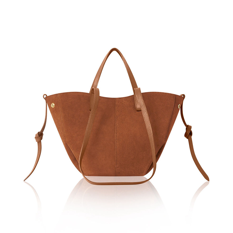 Thumbnail: Italian Handcrafted Genuine Leather Minimalist Suede Bucket Shoulder Bag