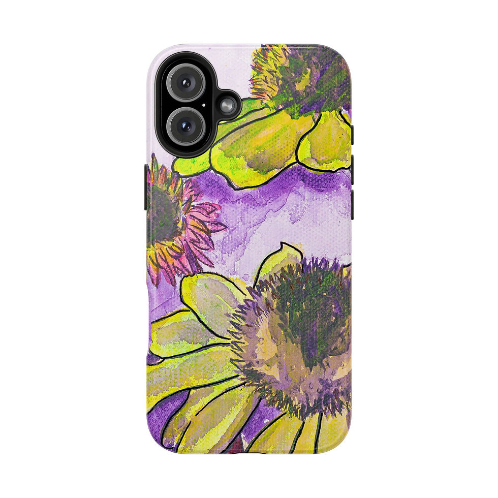 Thumbnail: Vibrant Floral Tough Phone Case Protective Cover for Flower Lovers, Trendy Tech 