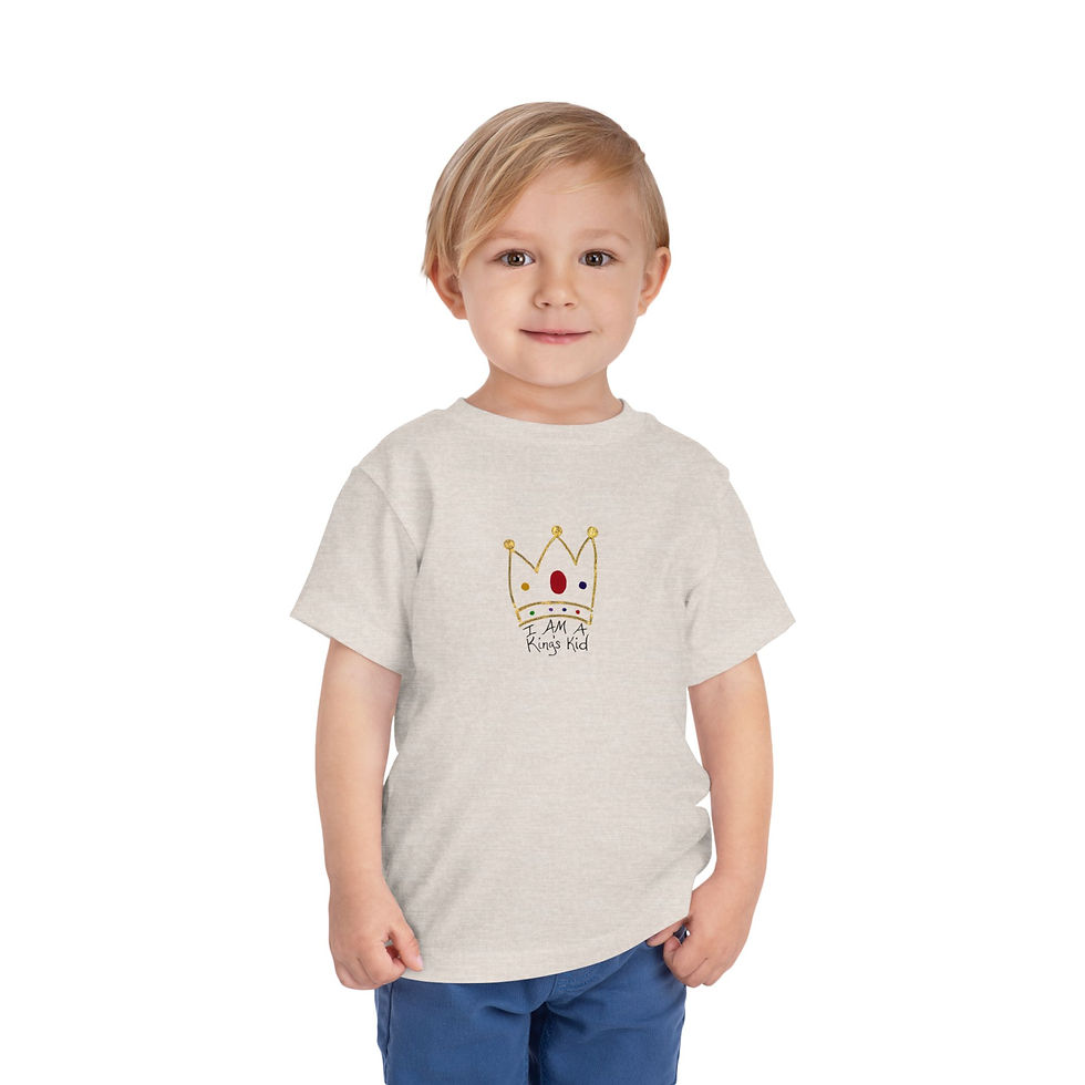 Thumbnail: Toddler Crown Tee — "I Am Kings Kid" Short Sleeve Shirt