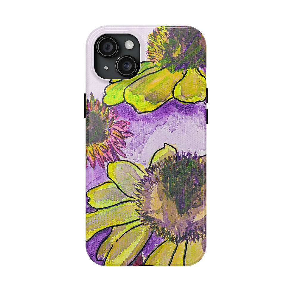 Thumbnail: Vibrant Floral Tough Phone Case Protective Cover for Flower Lovers, Trendy Tech 