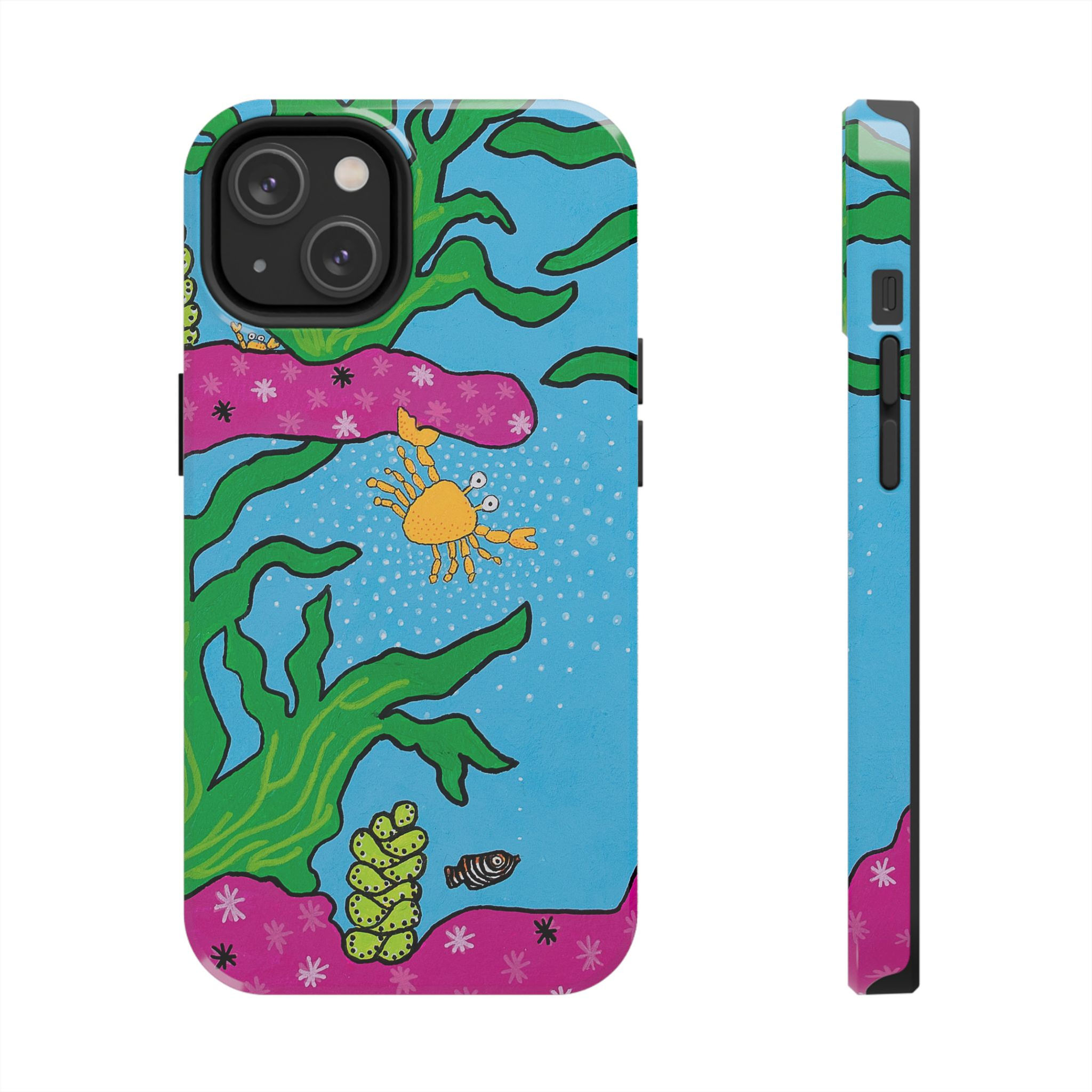 Colorful Ocean-Themed Tough Phone Case, Underwater, Marine Life, Ocean Lovers