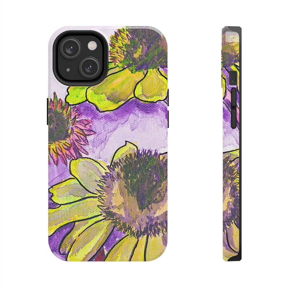 Thumbnail: Vibrant Floral Tough Phone Case Protective Cover for Flower Lovers, Trendy Tech 
