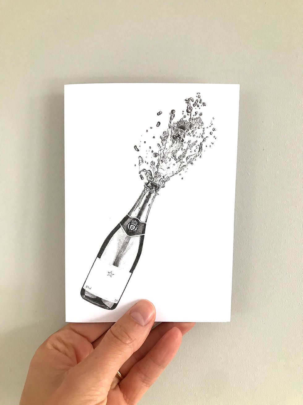 Single Celebration Card - Popping Champagne