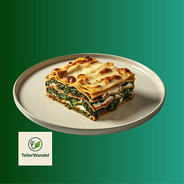 Spinatlasagne auf einem Teller