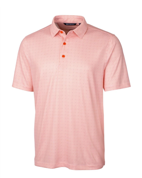 Thumbnail: Cutter & Buck Pike Double Dot Print Stretch Mens Polo