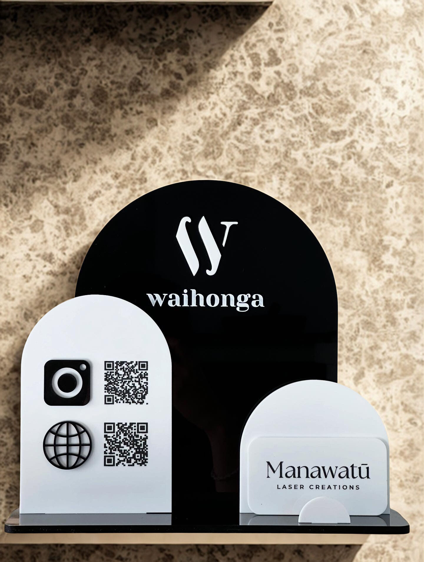 QR Code & Logo Sign - Triple Arch