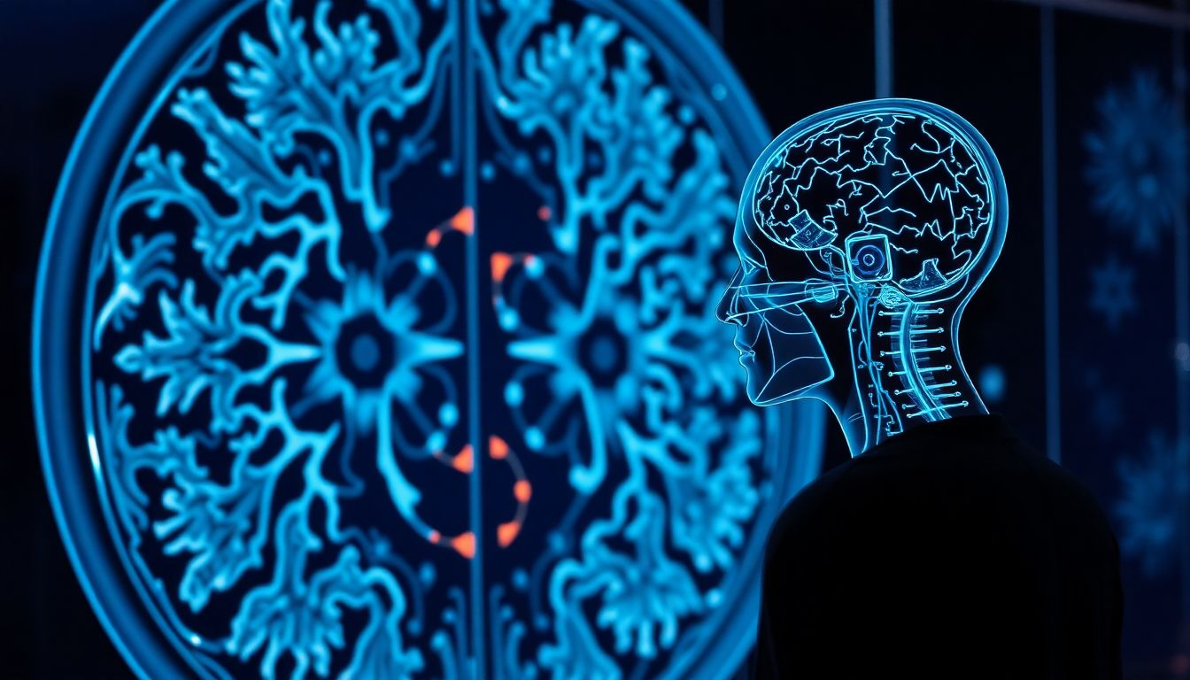 symbolizing the intersection of technology and human cognition.