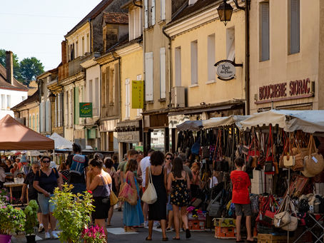 Market scene in France