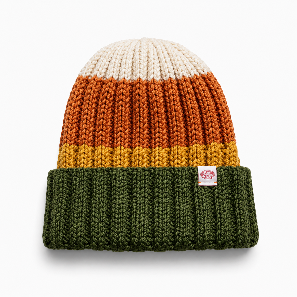 GORRO COLORIDO VERDE/SALMÃO FEITO À MÃO