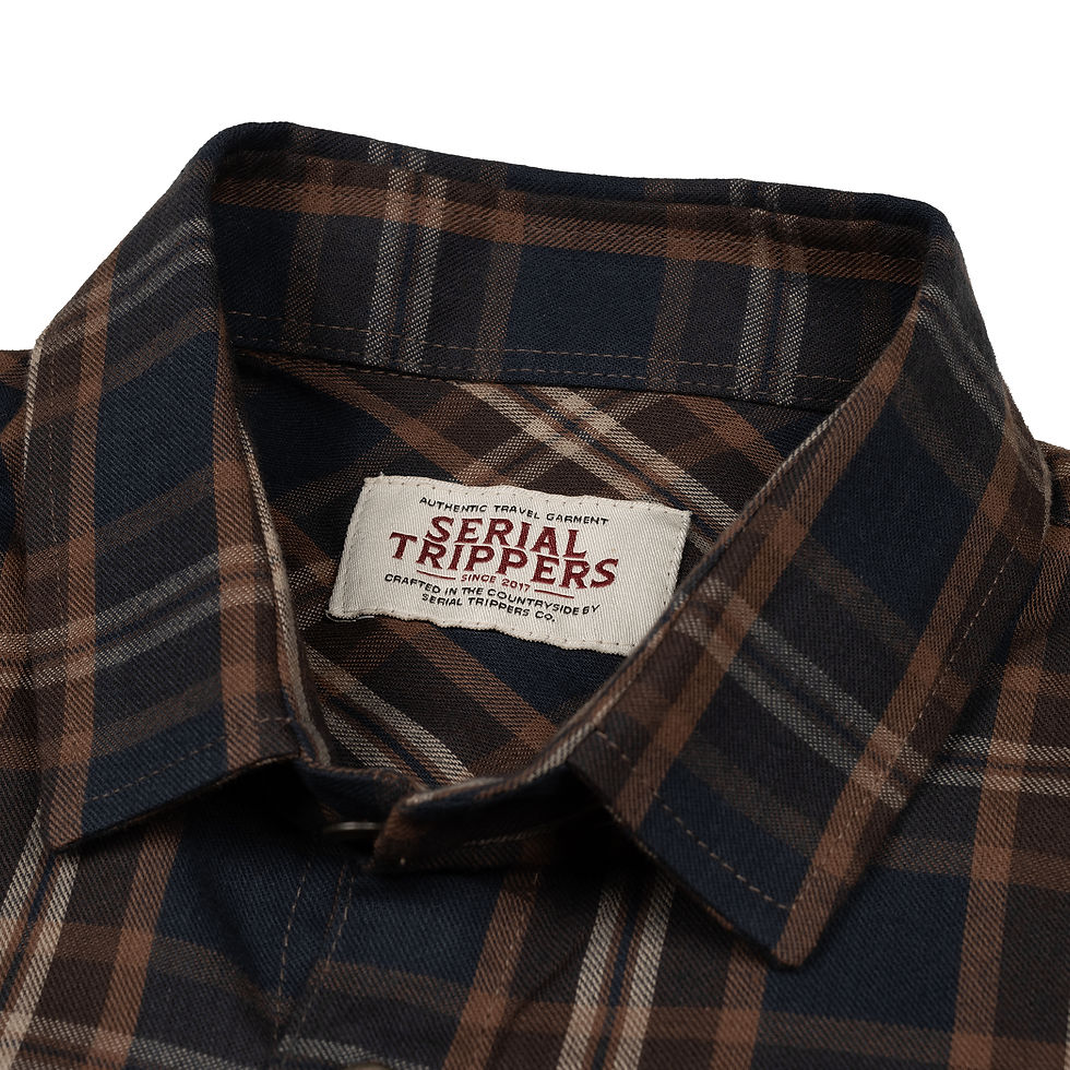 Miniatura: Camisa de Flanela Xadrez Marrom