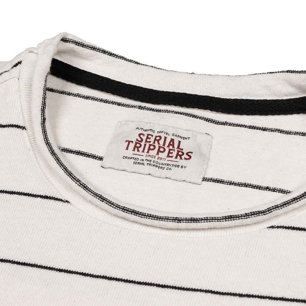 Miniatura: BLUSA LEVE LISTRAS CRU E PRETA