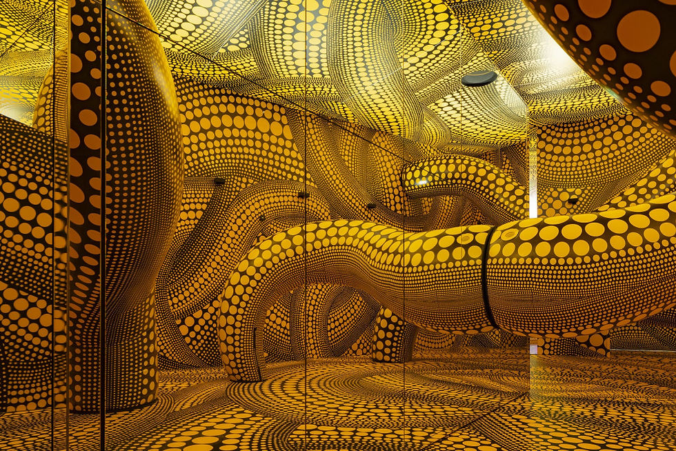 Installation view, Yayoi Kusama, Stedelijk Museum Amsterdam, 2026. Photo: Peter Tijhuis. © YAYOI KUSAMA. Image via Stedelijk Museum Amsterdam.