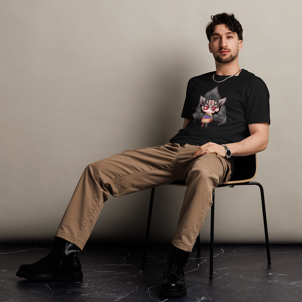 Thumbnail: "Diablo Jim" and his bag of "Eggplants!" Unisex premium t-shirt
