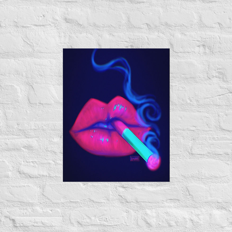 Thumbnail: Neon Lit Lips Poster