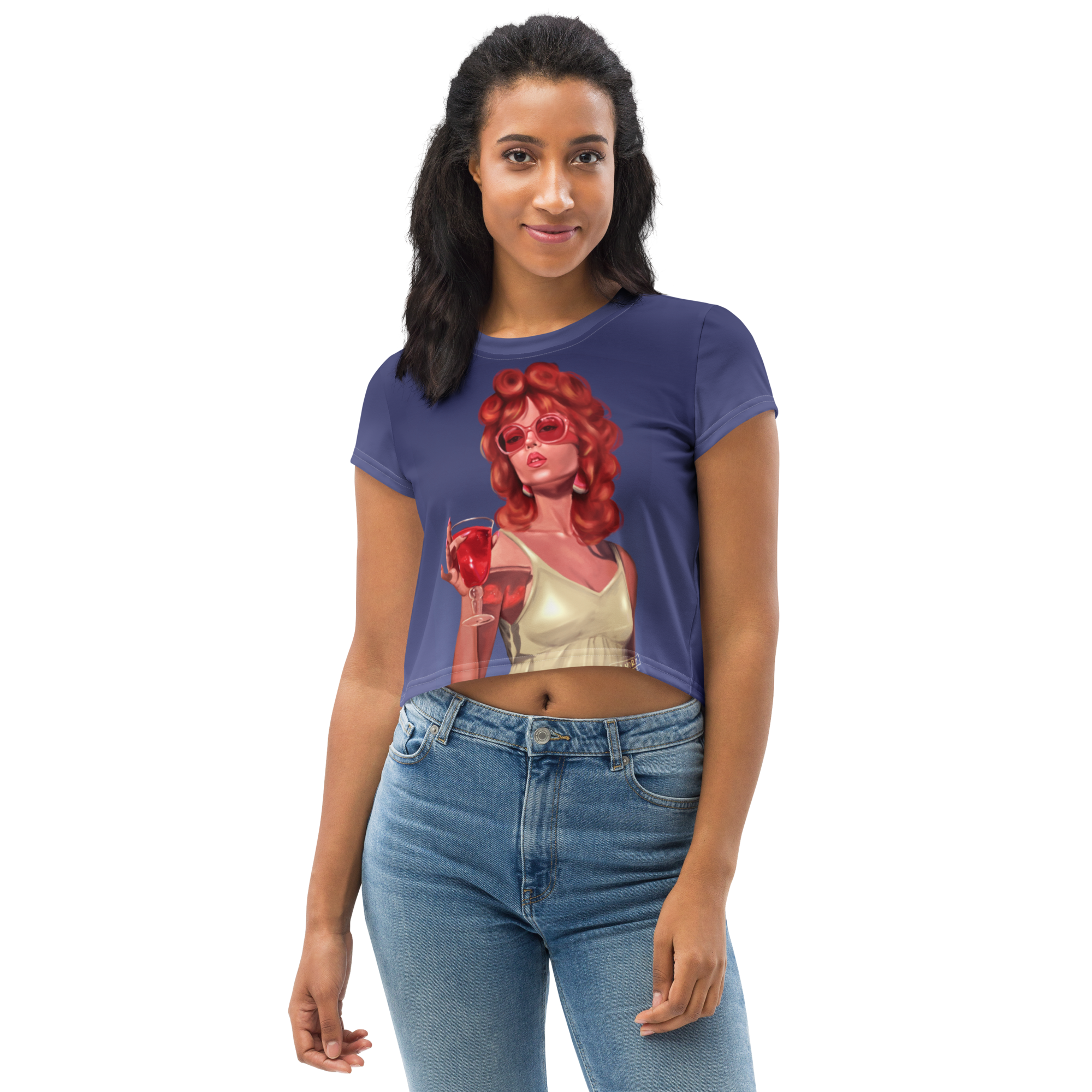 "Summer Vibes" Gradient Cropped T-Shirt