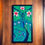 Thumbnail: Original Kunstwerk mit Blumen und einem Pfau in blau, grün und rot aus Acryl