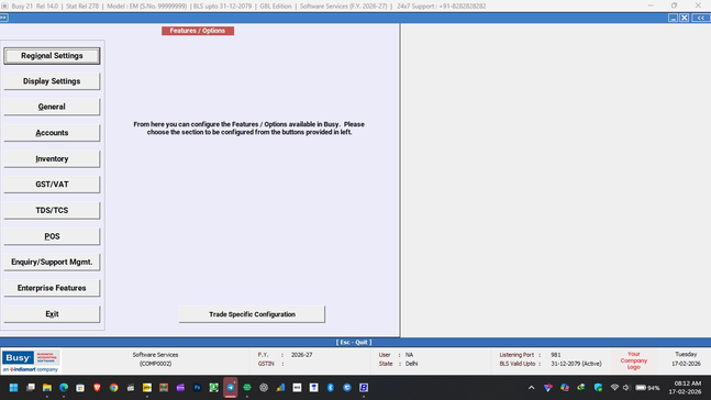 Busy 21 latest Rel 14.0 CRACK Features page / License page