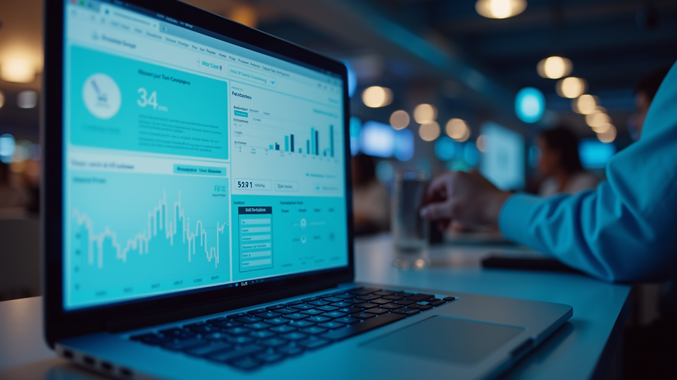 Close-up view of a digital marketing dashboard showing local campaign metrics