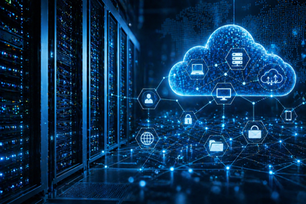 Futuristic network and data center setup in Savannah Georgia