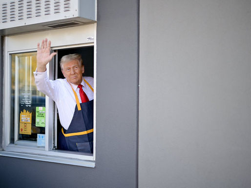 Trump working a shift at McDonalds during the 2024 election campaign