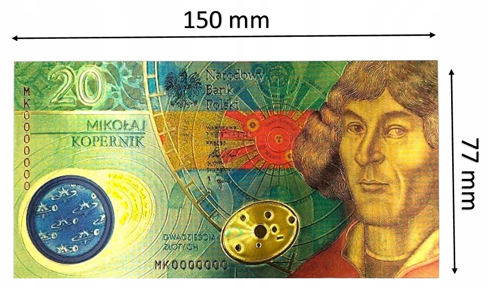 Miniatura: Banknot kolekcjonerski 20 zł Mikołaj Kopernik.