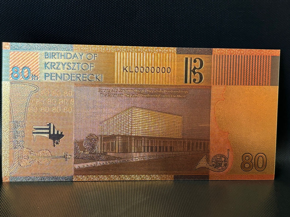 Miniatura: Banknot testowy PWPW "80. rocznica urodzin Krzysztofa Pendereckiego"