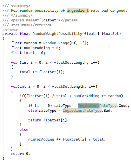 Figure 2: Weighted probability logic for determining ingredient rates.