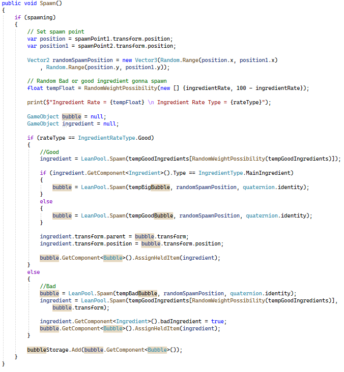Figure 1: Ingredient Spawner logic with Addressables-based asset loading.