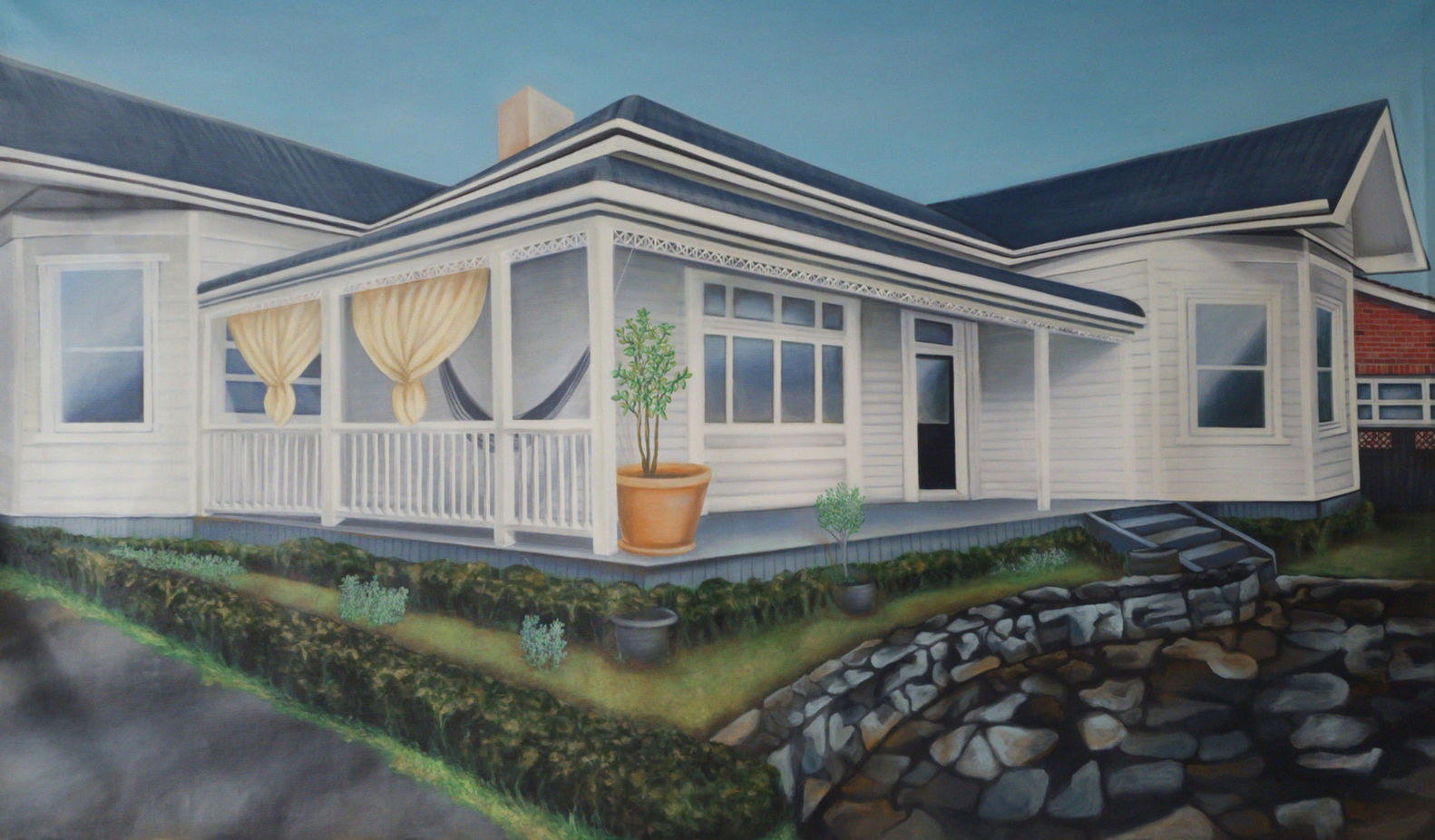 An oil painting by Karlalise Horstmans called The Renters