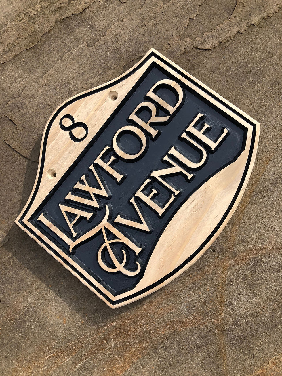 engraved house sign